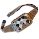 Hair-on leather Patchwork Monte purse with patchwork design