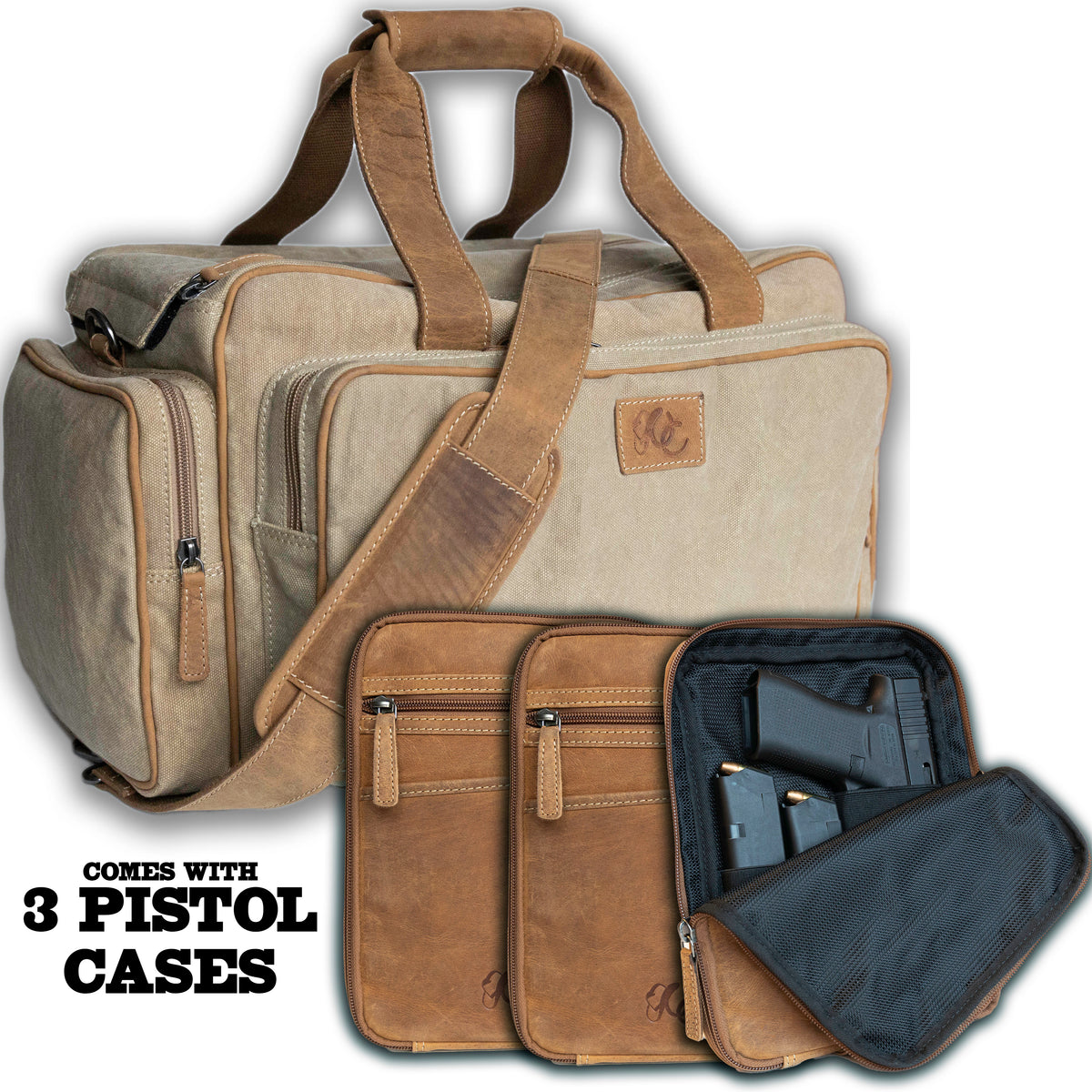 Range Bag + 3 Pistol Cases