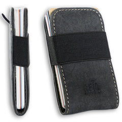Full grain leather card holder for 1–20 cards-Black